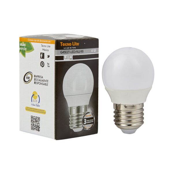 FOCO DE LED 4 W TECNO LITE G45E27-LED/4W/65