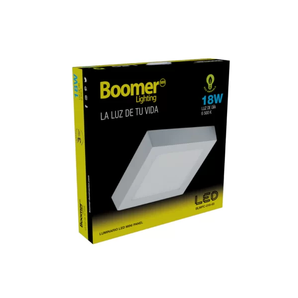 LUMINARIO SOBREPONER CUADRADO 18 W 6500K BLMPC-018-65 BOOMER