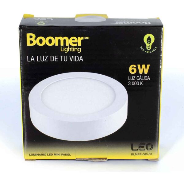 LUMINARIO SOBREPONER REDONDO 6 W BLMPR-006-30 BOOMER (LUZ CALIDA)